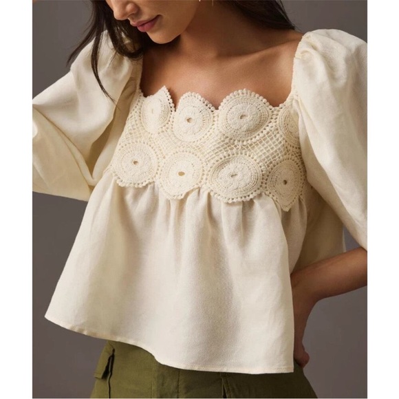 NWT Anthropologie Lace Babydoll Top - Picture 2 of 5